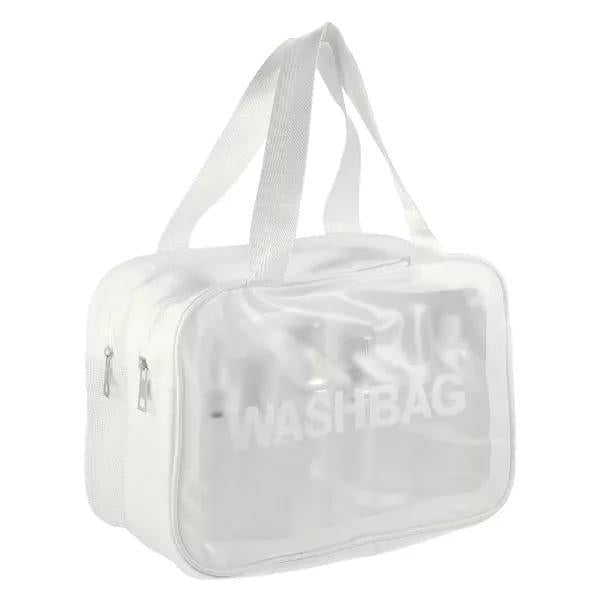 Premium PVC Waterproof Washbag – Portable Clear Toiletry & Makeup Kit Organizer Bag with Top Handle