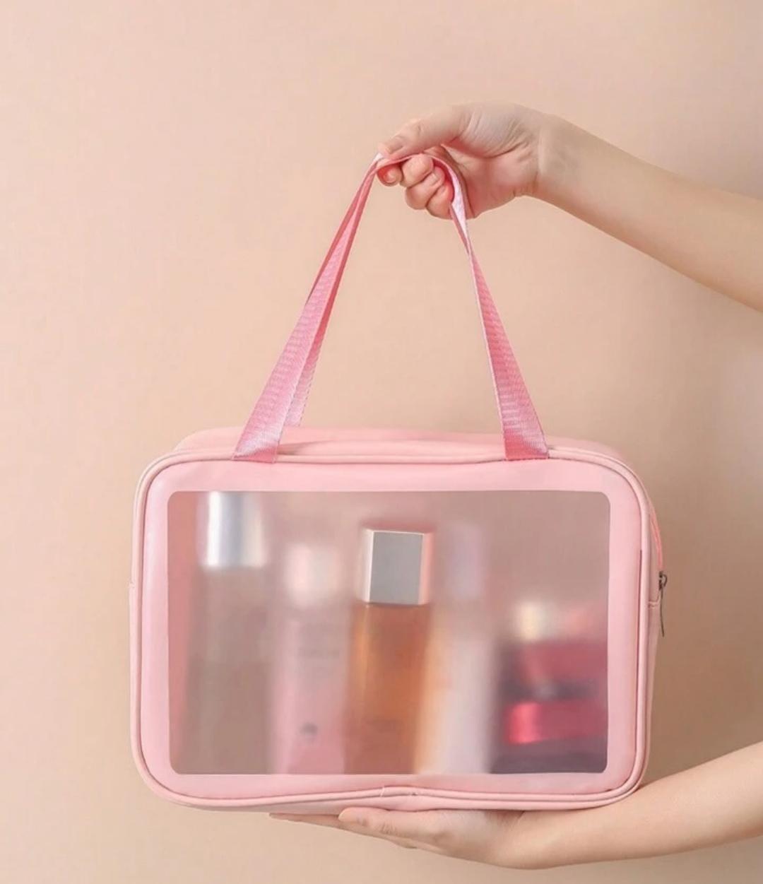 Premium PVC Waterproof Washbag – Portable Clear Toiletry & Makeup Kit Organizer Bag with Top Handle