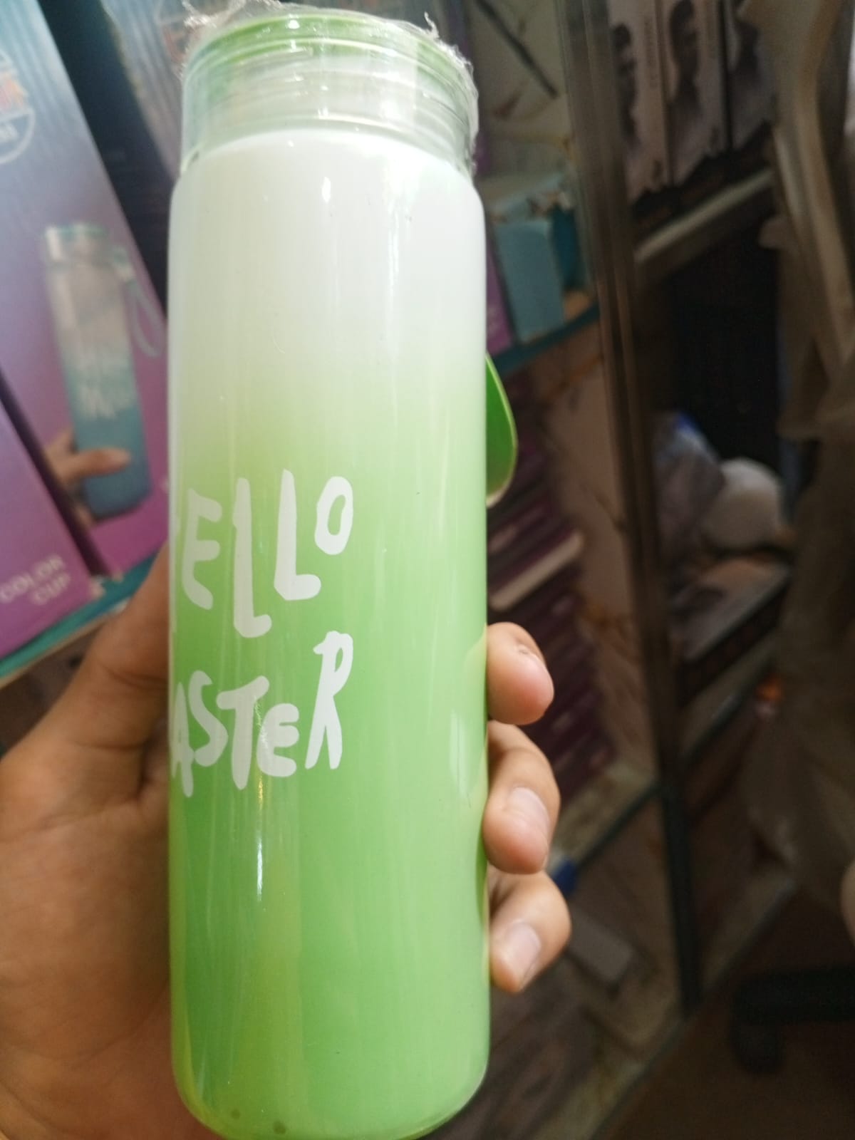 Hello Master 480ml Frosted Glass Water Bottle - Transparent Leak-Proof Portable Drinkware with Carrying Strap